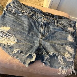 Lucky Brand Light Blue Ripped Jean Shorts